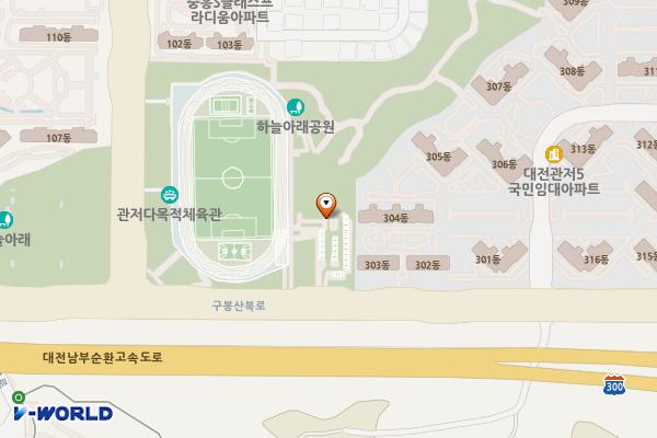 관저다목적체육관 위치 지도 — 대전광역시 서구 관저중로 10