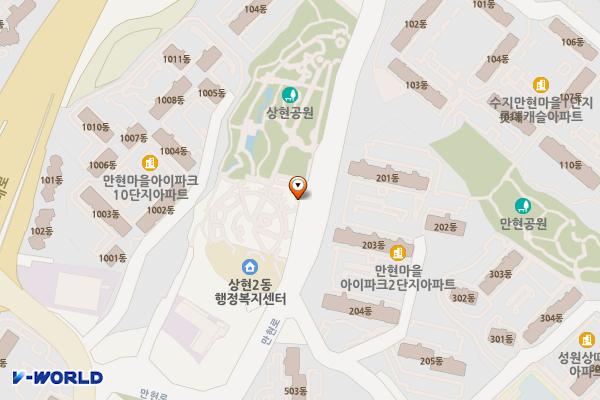 상현2동주민센터 위치 지도 — 경기도 용인시 수지구 만현로 48