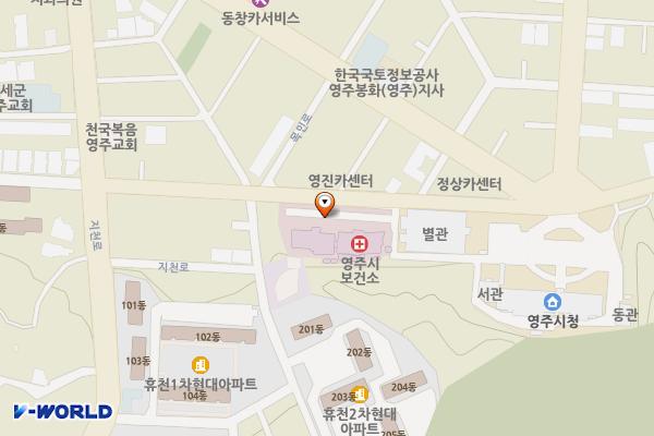 영주시 보건소 위치 지도 — 경상북도 영주시 시청로1번길 19