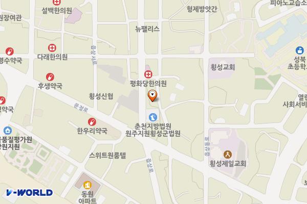 횡성등기소 앞 위치 지도 — 강원특별자치도 횡성군 횡성읍 읍상리 300-1