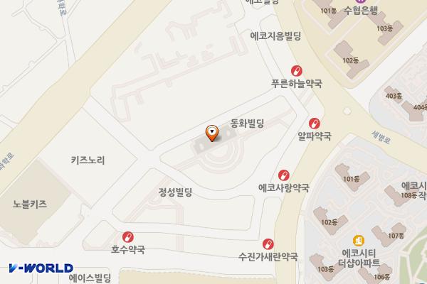 에코씨티 주차장 위치 지도 — 전북특별자치도 전주시 덕진구 송천동2가 1327-3
