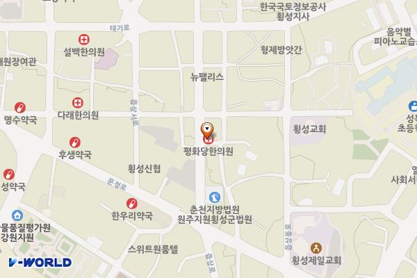 평화당한의원 앞 위치 지도 — 강원특별자치도 횡성군 횡성읍 읍상리 298-14