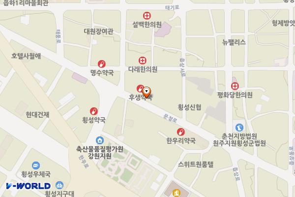 일성당약국 ~ 삼천리자전거 위치 지도 — 강원특별자치도 횡성군 횡성읍 읍상리 573-1