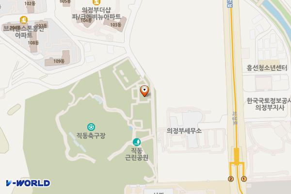 직동근린공원(직동축구장 포함) 위치 지도 — 경기도 의정부시 호국로1162번길 73