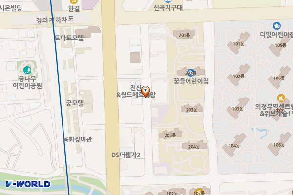 중앙생활2구역 내 공영주차장(임시명칭) 위치 지도 — 경기도 의정부시 의정부동 726