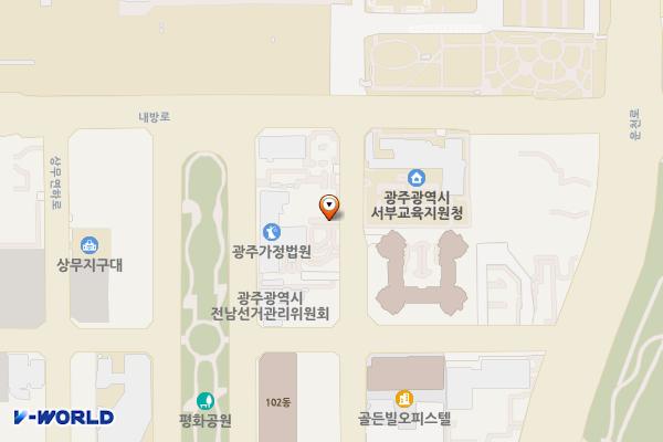 광주가정법원 위치 지도 — 전남광주통합특별시 서구 상무번영로 85