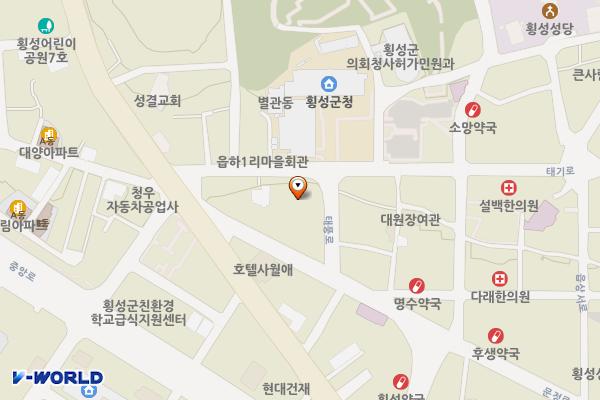 강원식당 ~ 횡성불교사 위치 지도 — 강원특별자치도 횡성군 횡성읍 읍하리 90-1