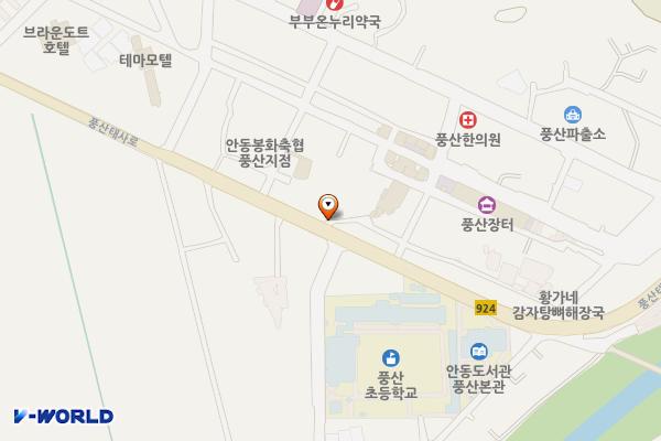풍산시장 주차장 위치 지도 — 경상북도 안동시 안교리 123-246