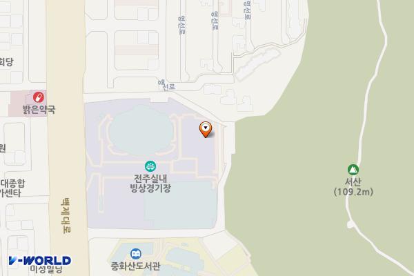 전주화산체육관 위치 지도 — 전북특별자치도 전주시 완산구 백제대로 310