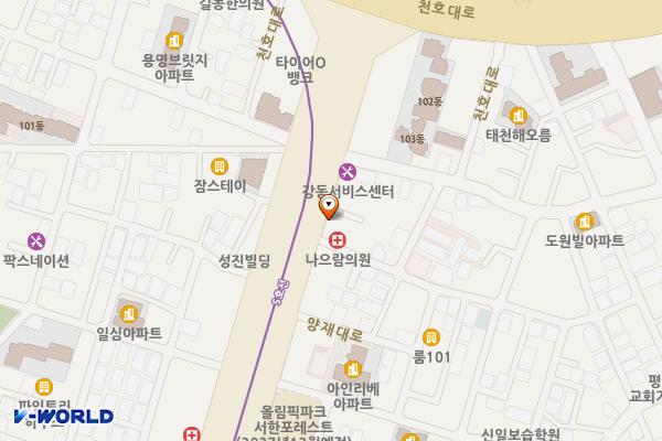 채비스테이 둔촌 위치 지도 — 서울특별시 강동구 양재대로 1414