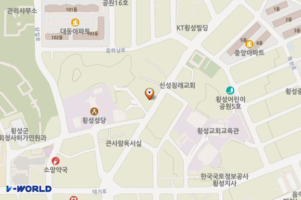 우리지붕공사 ~ 별빛포차 위치 지도 — 강원특별자치도 횡성군 횡성읍 읍상리 377-5