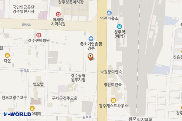 황오커뮤니티 위치 지도 — 경상북도 경주시 원화로 259-5