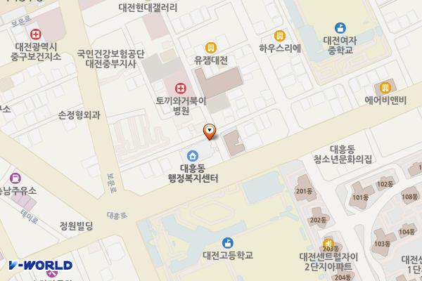 중구종합문화복지관 위치 지도 — 대전광역시 중구 대흥로 109