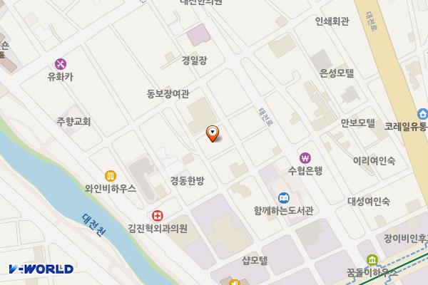 도심형산업지원플랫폼 주차장(공영주차장) 위치 지도 — 대전광역시 동구 중앙로193번길 49