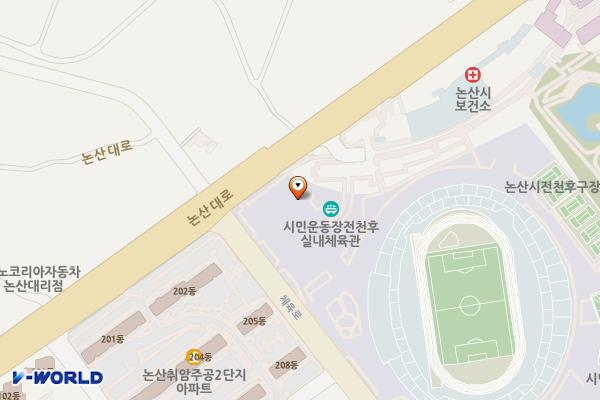시민운동장 위치 지도 — 충청남도 논산시 취암동 19-1