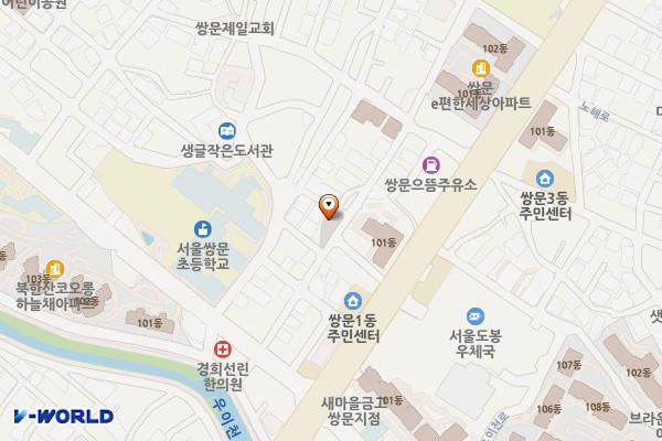 쌍문1동제2공영주차장 위치 지도 — 서울특별시 도봉구 우이천로30길 25