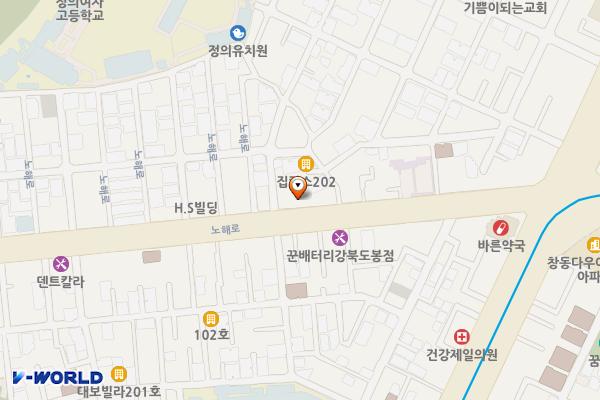 쌍문2동제1공영주차장 위치 지도 — 서울특별시 도봉구 노해로 227