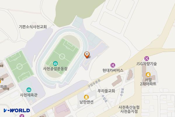 사천종합운동장 위치 지도 — 경상남도 사천시 사천읍 구암두문로 85
