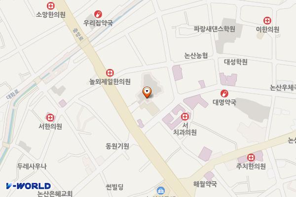 화지중앙시장 3주차장 위치 지도 — 충청남도 논산시 중앙로 486