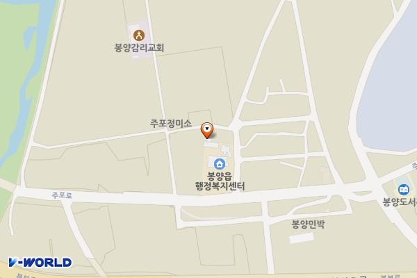 봉양읍 행정복지센터 주차장 위치 지도 — 충청북도 제천시 봉양읍 주포로 83