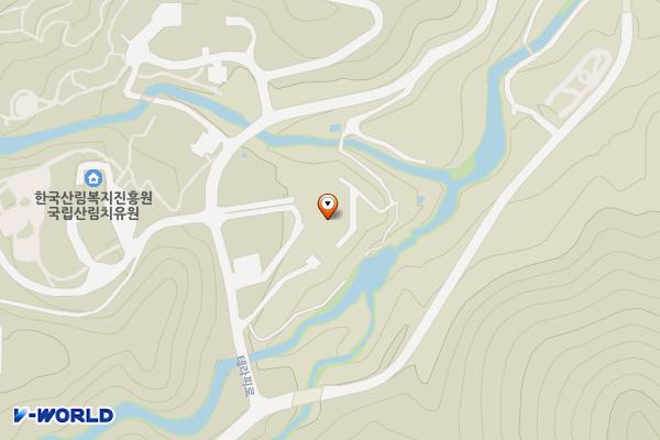 국립산림치유원 수치유센터 위치 지도 — 경상북도 영주시 봉현면 테라피로 210