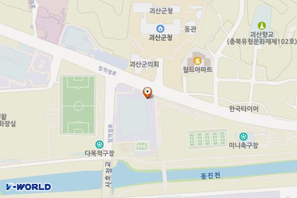 괴산문화체육센터 위치 지도 — 충청북도 괴산군 괴산읍 임꺽정로 99-9