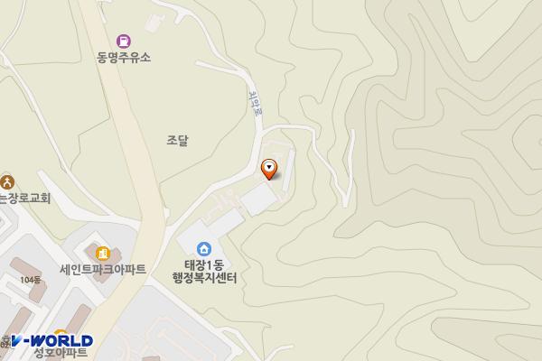 태장1동 행정문화복합센터 위치 지도 — 강원특별자치도 원주시 태장동 산 116-4