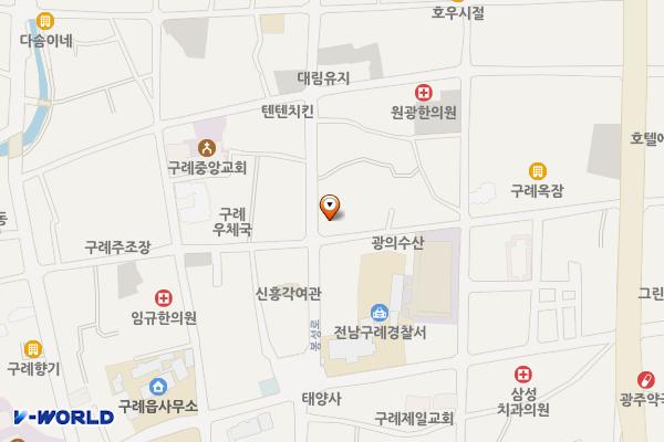 상설시장 주변 주차장 위치 지도 — 전남광주통합특별시 구례군 구례읍 봉동리 309-1