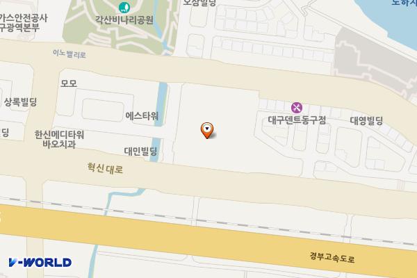 대구시_대구동구복합혁신센터 위치 지도 — 대구광역시 동구 이노밸리로 180