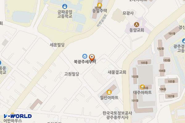 북광주세무서 위치 지도 — 전남광주통합특별시 북구 금호로 70