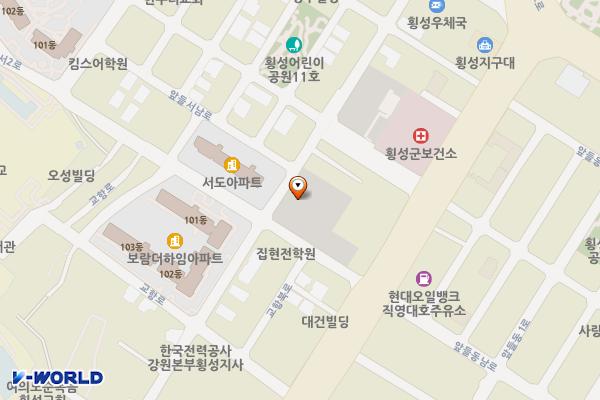 앞뜰2공영주차장 위치 지도 — 강원특별자치도 횡성군 횡성읍 읍하리 424-1