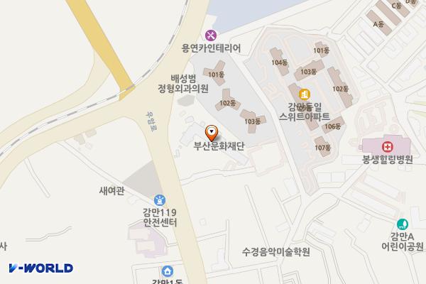 부산문화재단 위치 지도 — 부산광역시 남구 우암로 84-1