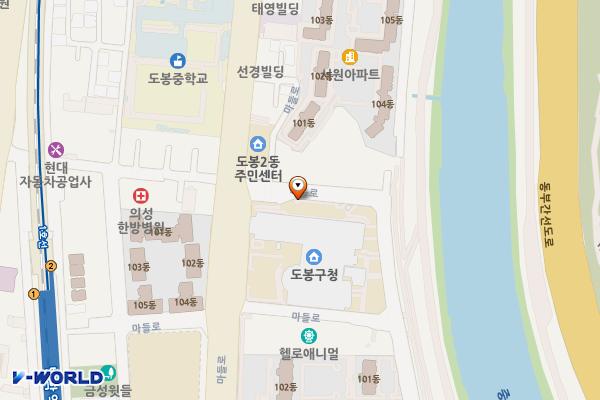 도봉구청 위치 지도 — 서울특별시 도봉구 마들로 656