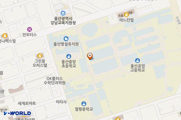 울산공업고등학교 위치 지도 — 울산광역시 남구 중앙로204번길 49