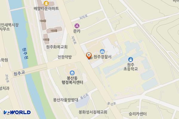 원주경찰서 민원인 주차장 위치 지도 — 강원특별자치도 원주시 봉산로 1