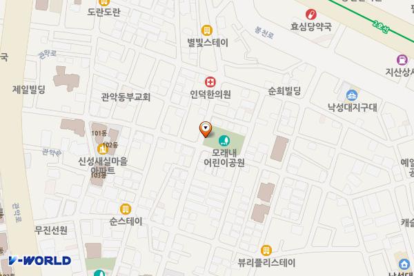모래내공원주차장 위치 지도 — 서울특별시 관악구 봉천동 1613-19