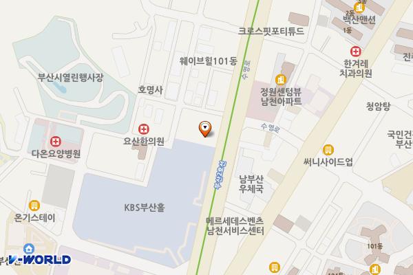 아우디_남천전시장(아이언오토) 위치 지도 — 부산광역시 수영구 수영로 449