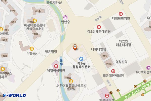 해운대문화회관 위치 지도 — 부산광역시 해운대구 양운로 97