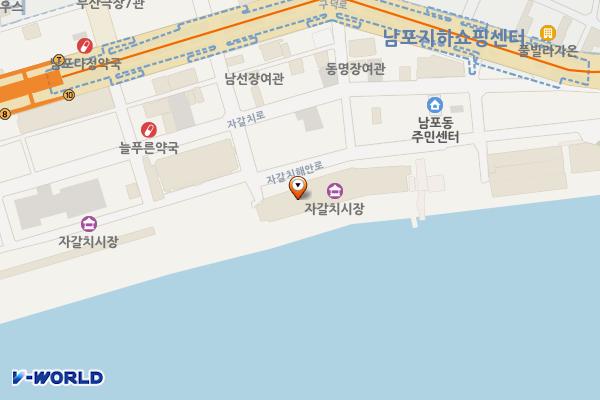 자갈치 현대화시장 부설주차장 위치 지도 — 부산광역시 중구 자갈치해안로 52