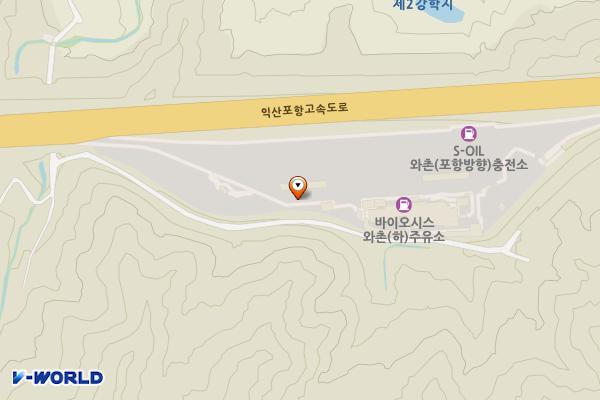 와촌휴게소(포항방향) 위치 지도 — 경상북도 경산시 와촌면 강학리 산71-1