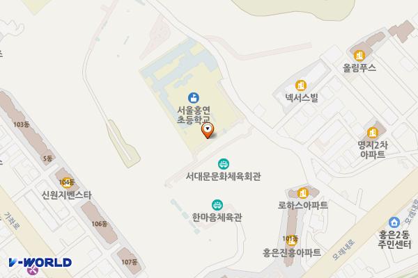 서대문문화체육회관 위치 지도 — 서울특별시 서대문구 백련사길 39