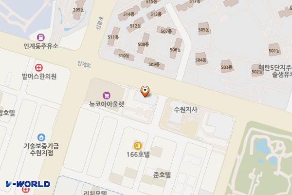 신용보증기금 수원지점 위치 지도 — 경기도 수원시 팔달구 인계로 162