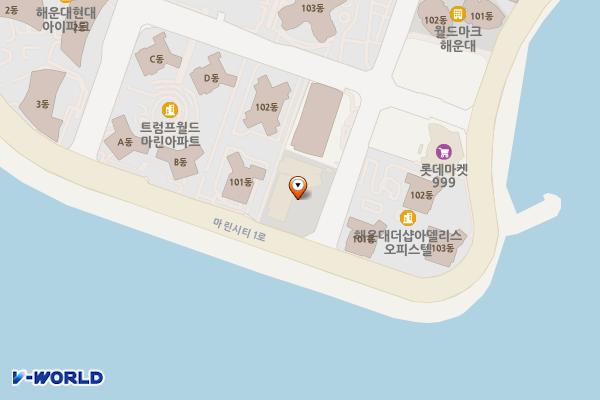 한화리조트 해운대 위치 지도 — 부산광역시 해운대구 마린시티3로 52