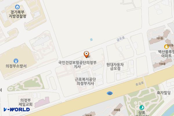국민건강보험공단 의정부지사 위치 지도 — 경기도 의정부시 금오로 64