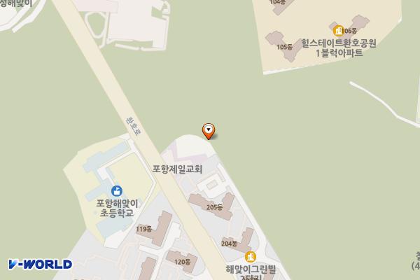 환호근린공원(북측)주차장2 위치 지도 — 경상북도 포항시 북구 환호동 산41-11
