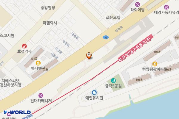 하양역 환승주차장 위치 지도 — 경상북도 경산시 하양읍 금락리 133-126