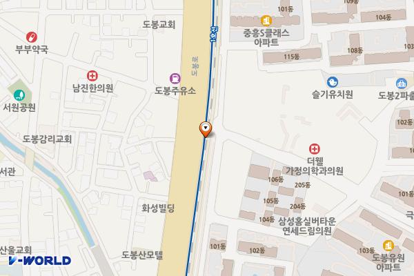 도봉2동제6공영주차장 위치 지도 — 서울특별시 도봉구 도봉로 884