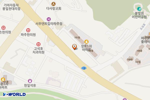 기아 봉일천대리점 위치 지도 — 경기도 파주시 조리읍 통일로 292-11