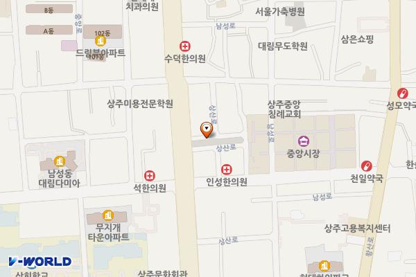 상주중앙시장공영주차장 위치 지도 — 경상북도 상주시 상산로 256-5