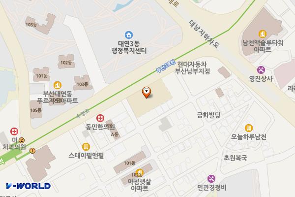 나라키움 부산온타워 위치 지도 — 부산광역시 남구 수영로 350